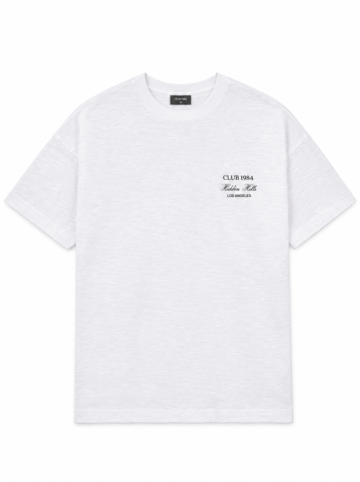 CLUB 1984. Hidden Hills Slub T-Shirt - White T-Shirt