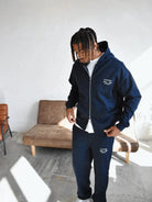CLUB 1984. Hidden Hills Zipped Hoodie - Navy Hoodie