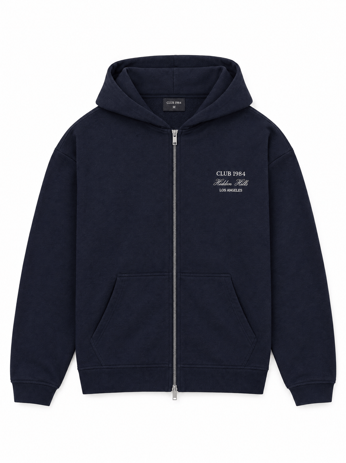CLUB 1984. Hidden Hills Zipped Hoodie - Navy Hoodie
