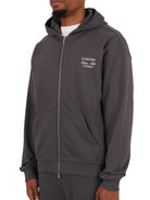 CLUB 1984. Hidden Hills Zipped Hoodie - Washed Grey Hoodie