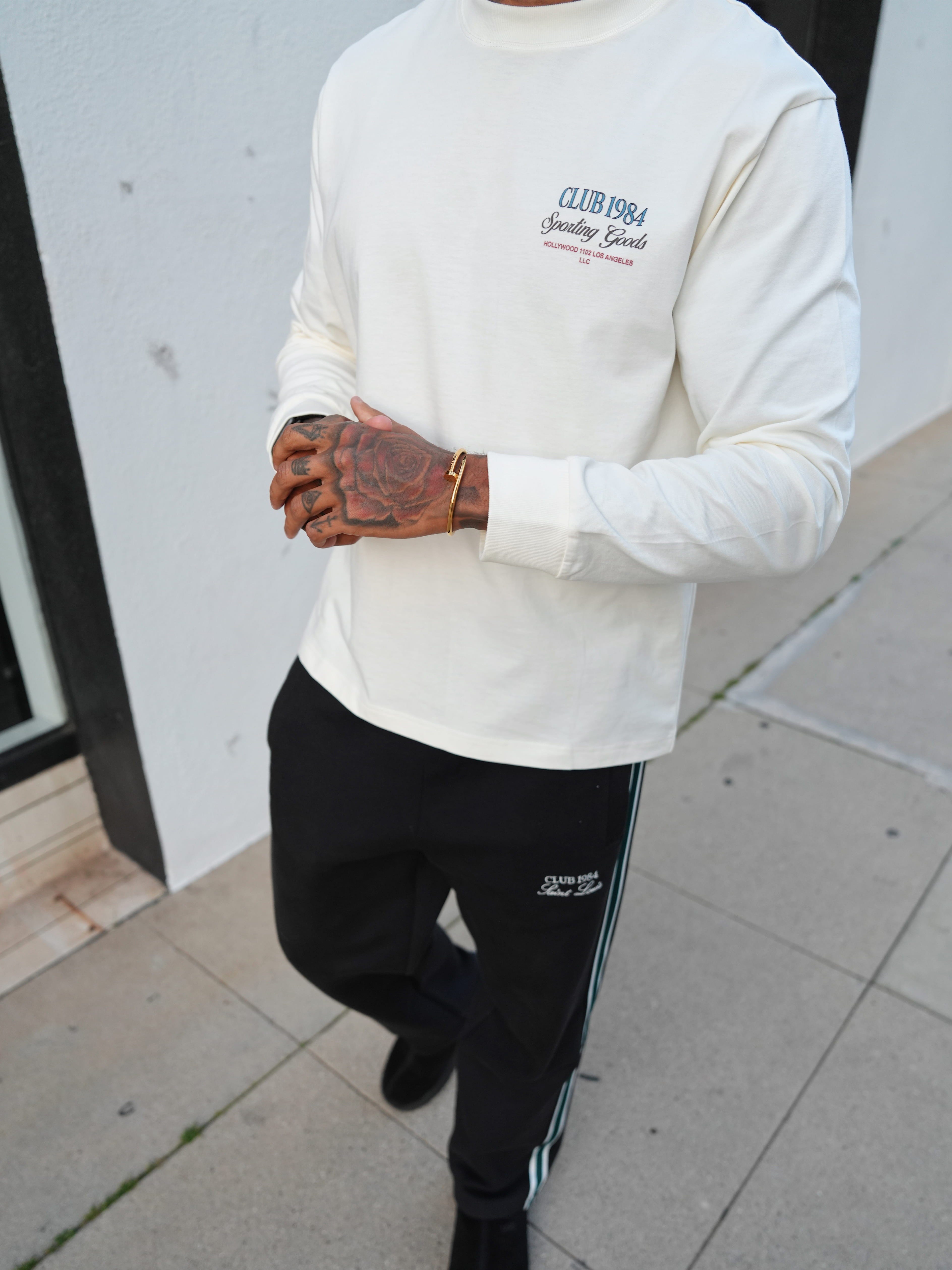 CLUB 1984. Home Run LS T-shirt - Off White T-Shirt