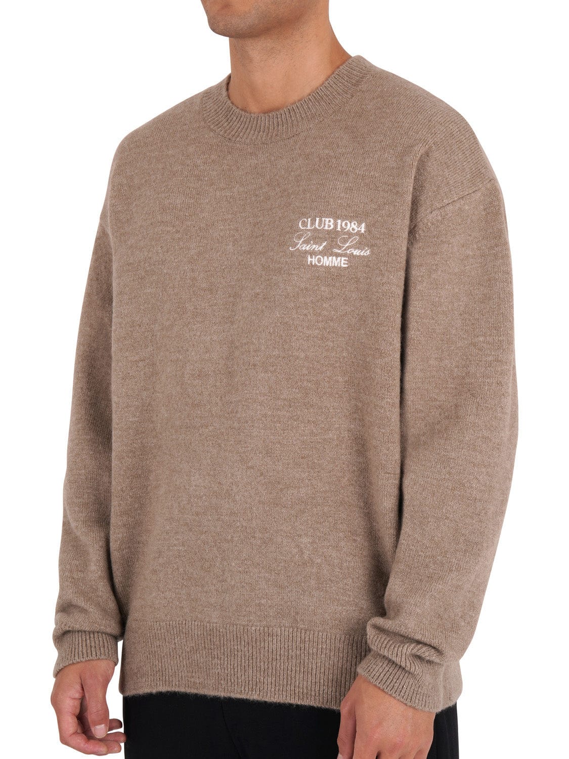 CLUB 1984. Homme Knitted Sweatshirt - Mocha Sweatshirt
