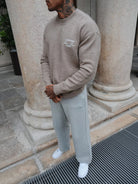 CLUB 1984. Homme Knitted Sweatshirt - Mocha Sweatshirt
