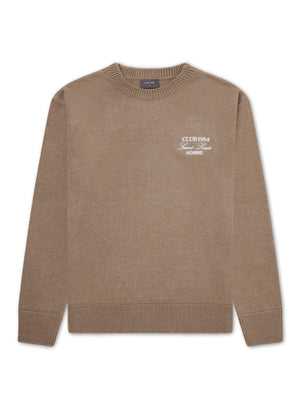 CLUB 1984. Homme Knitted Sweatshirt - Mocha Sweatshirt