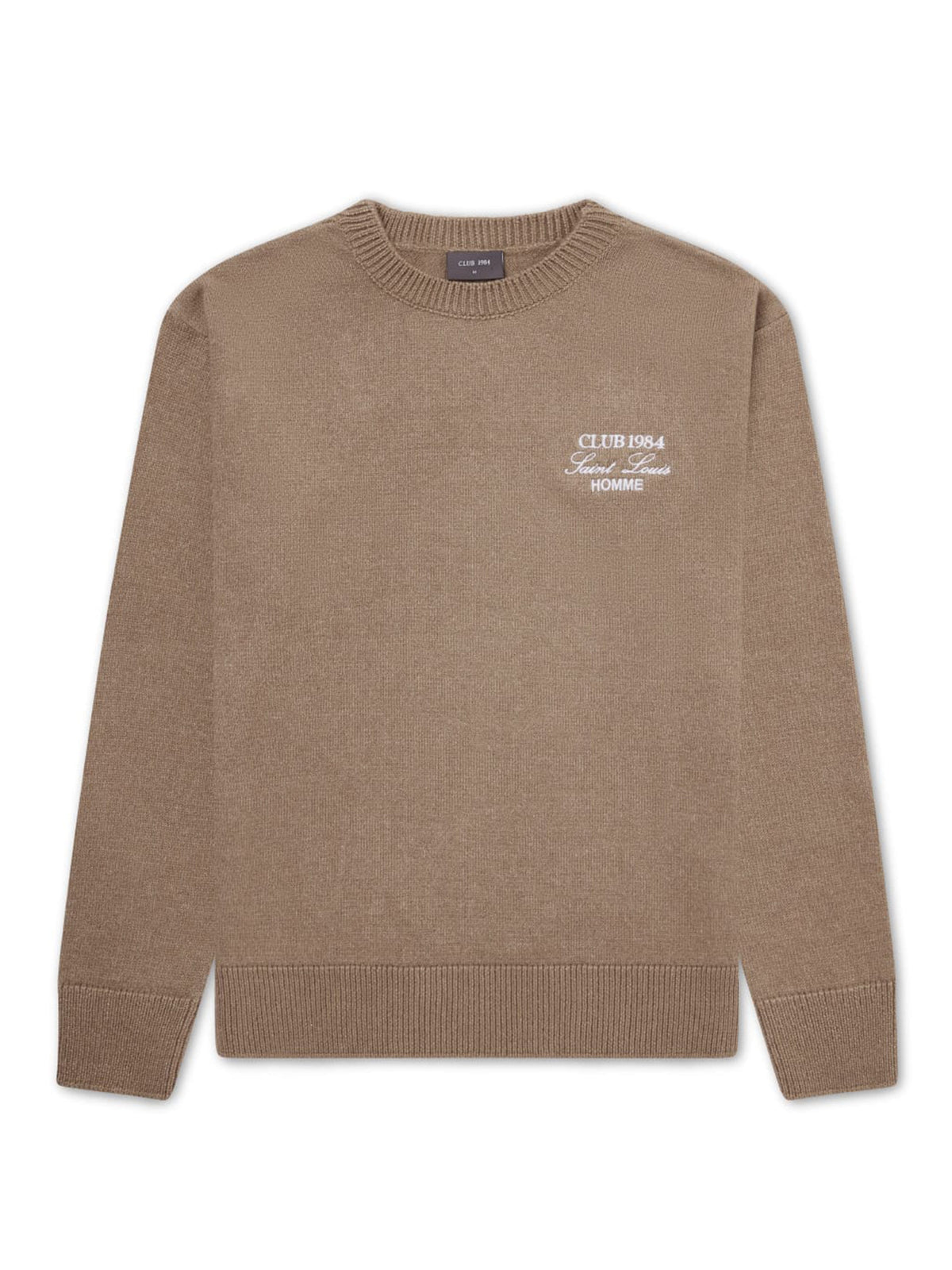 CLUB 1984. Homme Knitted Sweatshirt - Mocha Sweatshirt
