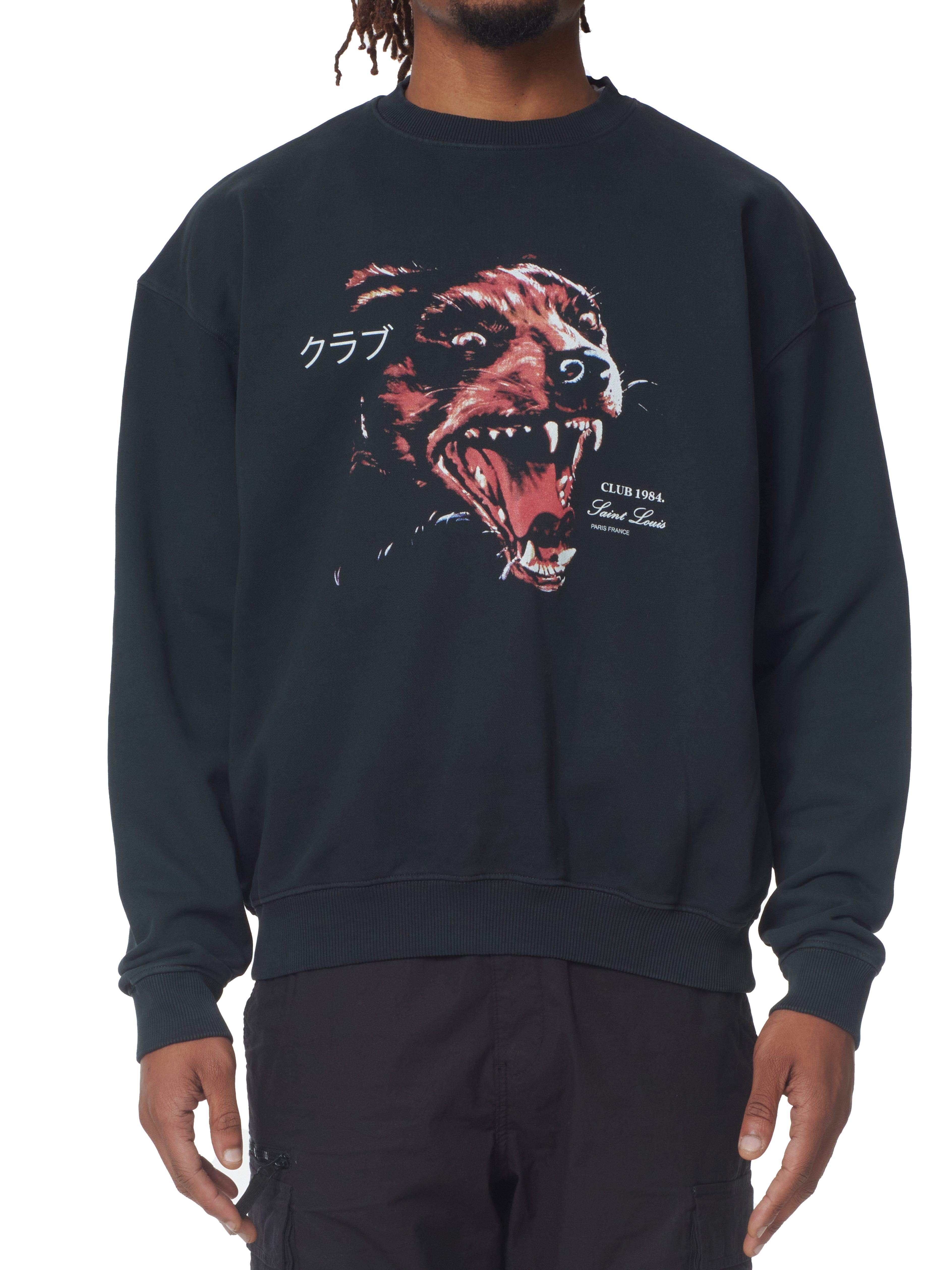 CLUB 1984. Horrors Sweatshirt - Washed Black Sweatshirt