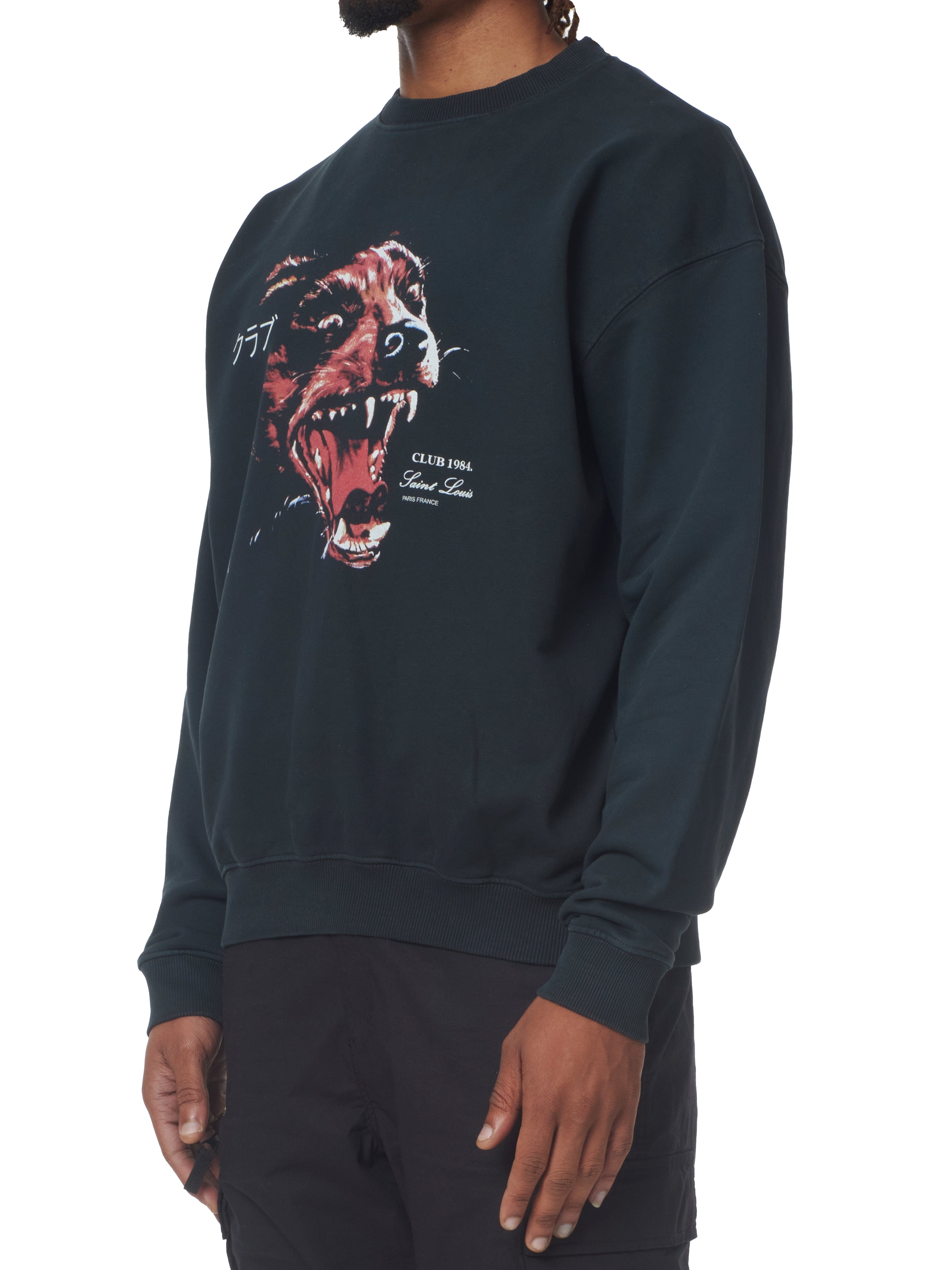 CLUB 1984. Horrors Sweatshirt - Washed Black Sweatshirt