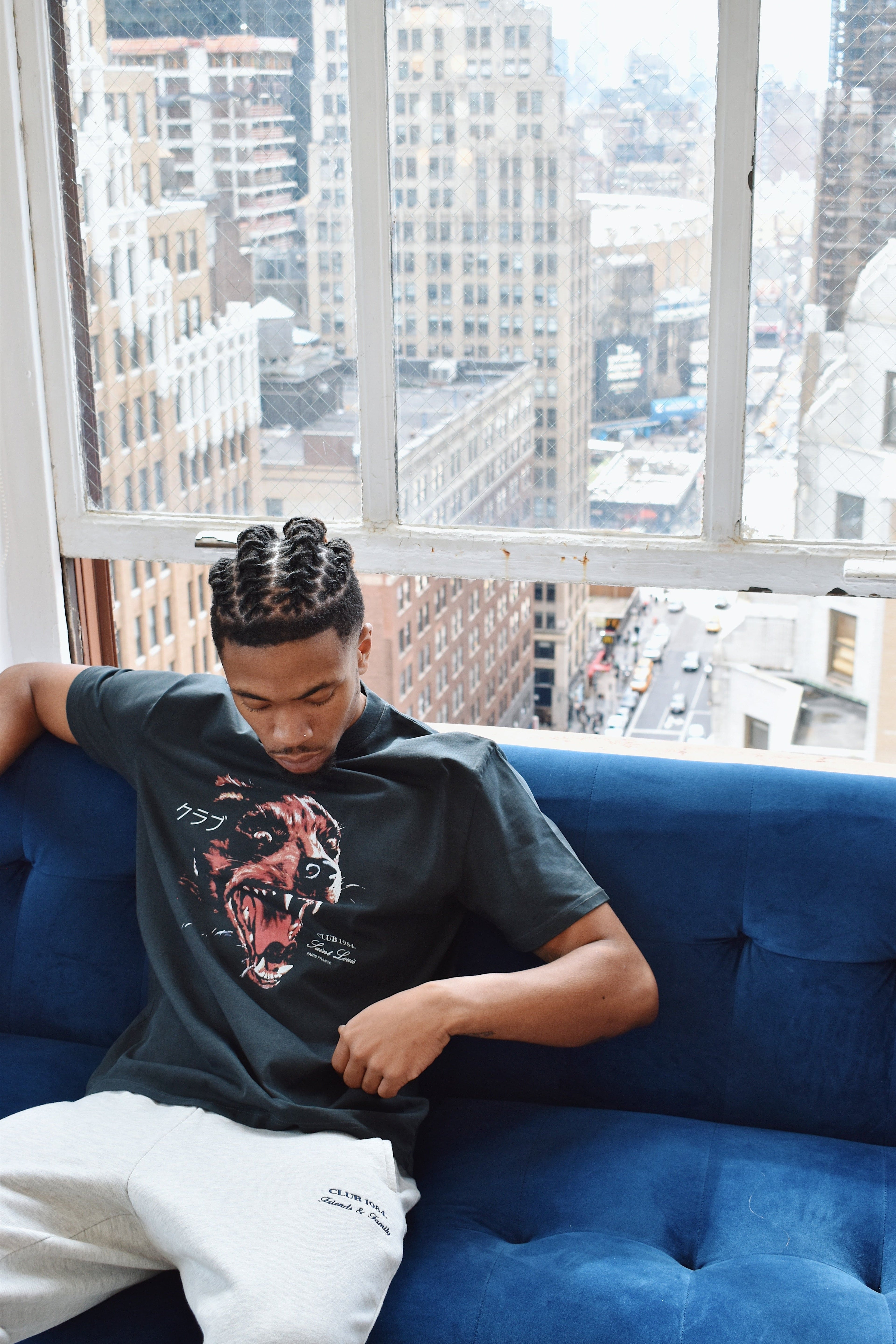 CLUB 1984. Horrors T-shirt - Washed Black T-Shirt