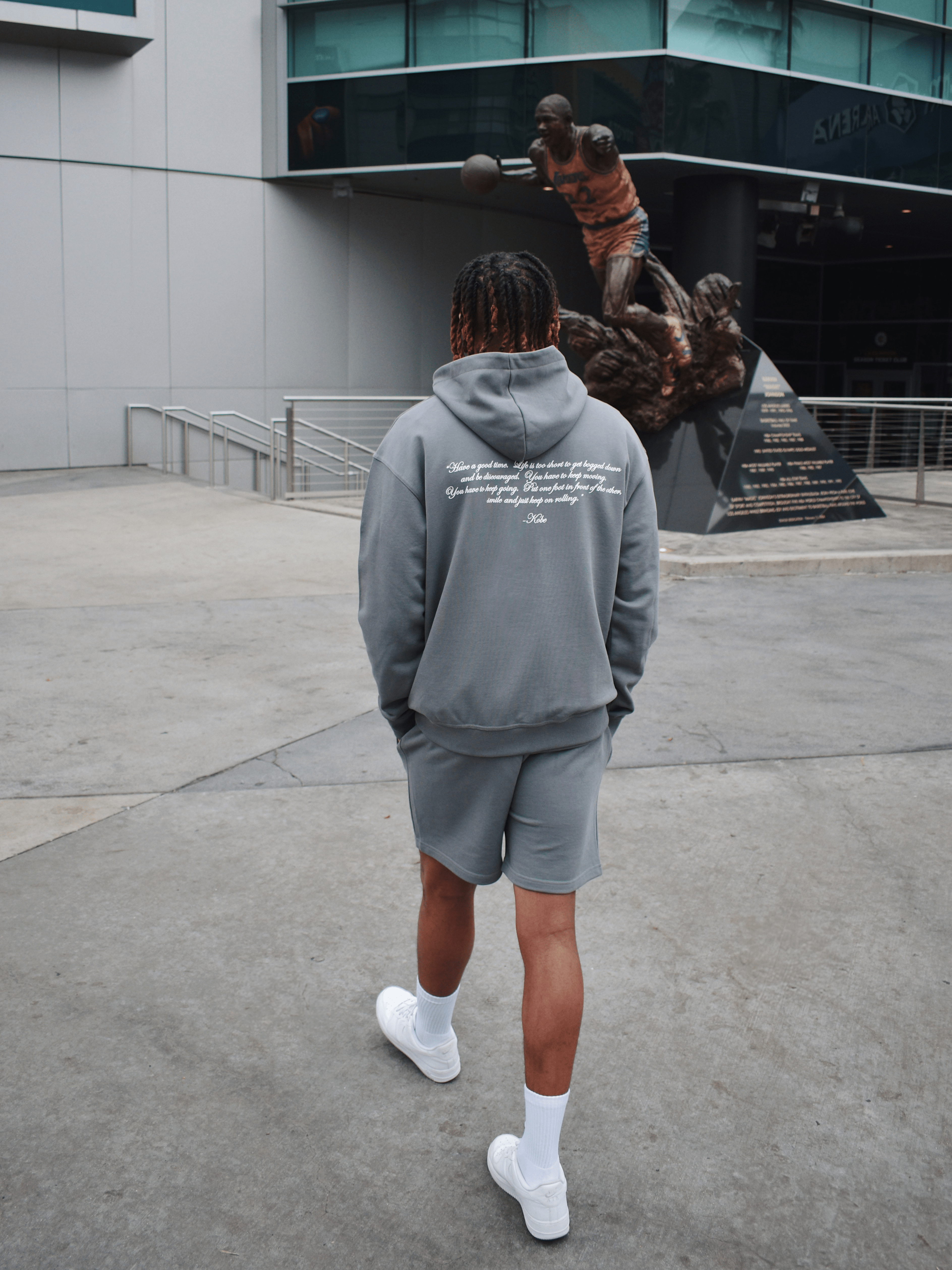 CLUB 1984. KB Script Hoodie - Steel Grey Hoodie
