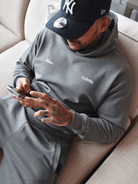 CLUB 1984. KB Script Hoodie - Steel Grey Hoodie