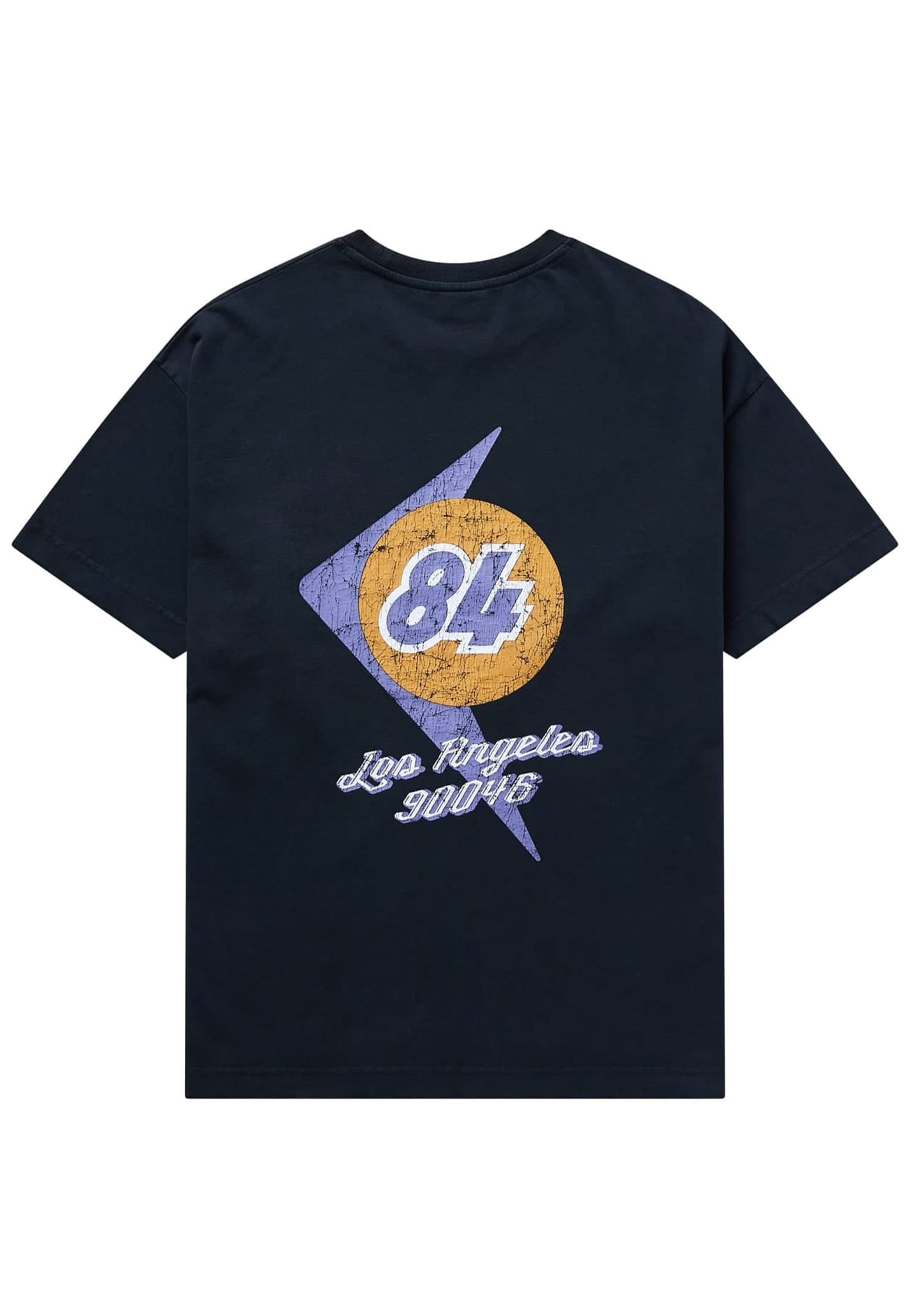CLUB 1984. LA 84 Distressed T-shirt - Washed Black T-Shirt