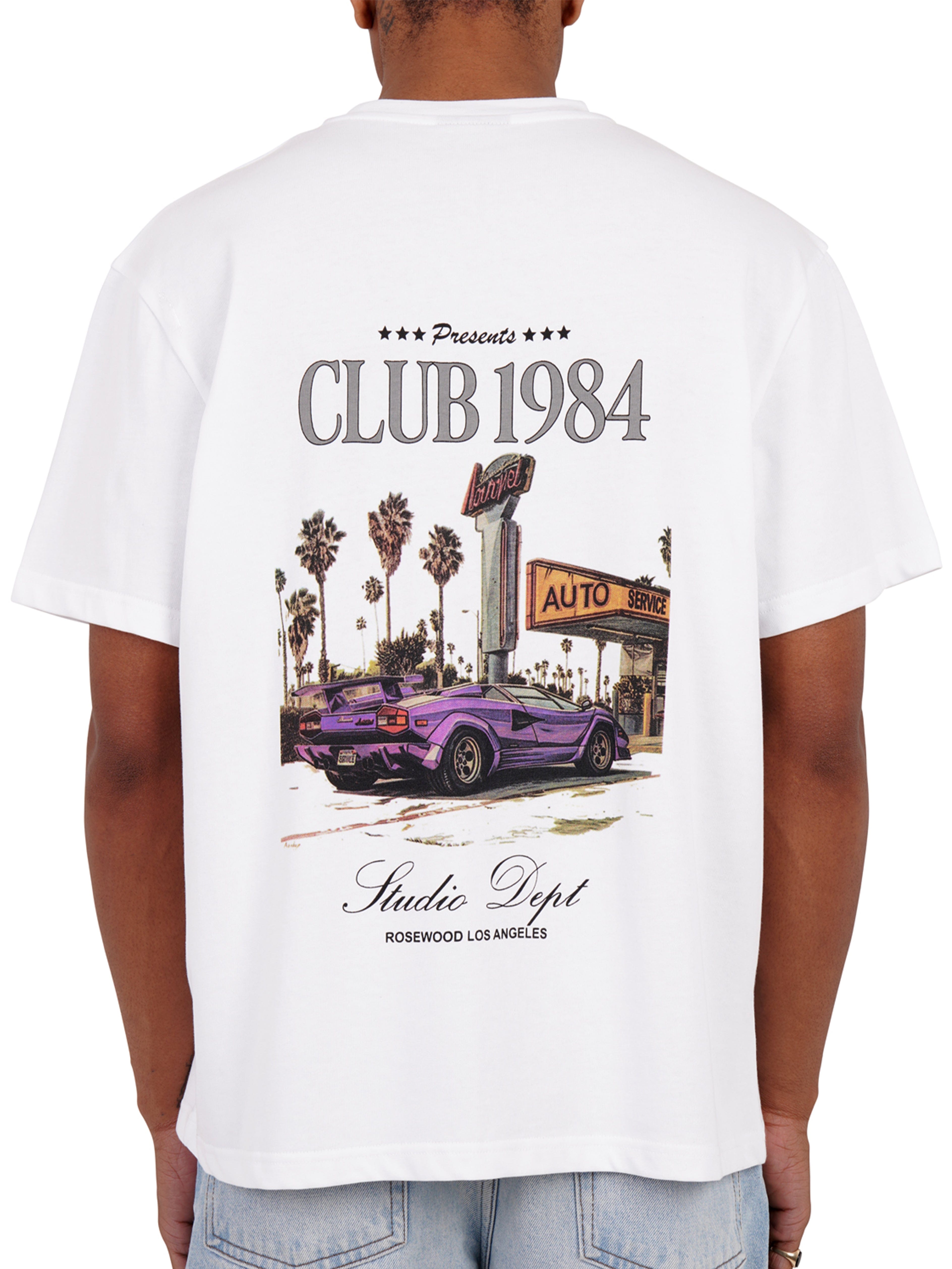 CLUB 1984. LA Auto T-shirt - White T-Shirt