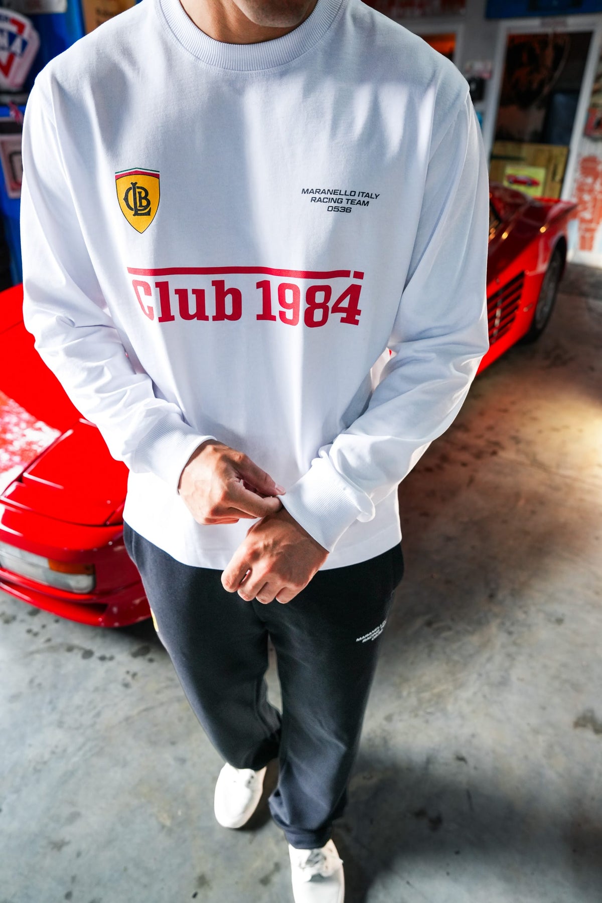 CLUB 1984. Maranello LS T-shirt - White T-Shirt