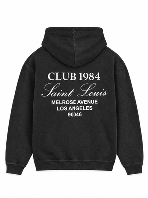 CLUB 1984. Melrose 1984 Hoodie - Washed Black Hoodie