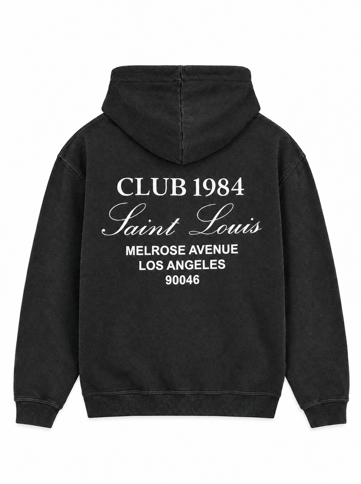 CLUB 1984. Melrose 1984 Hoodie - Washed Black Hoodie