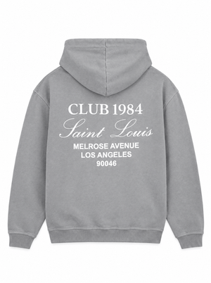CLUB 1984. Melrose 1984 Hoodie - Washed Light Grey Hoodie