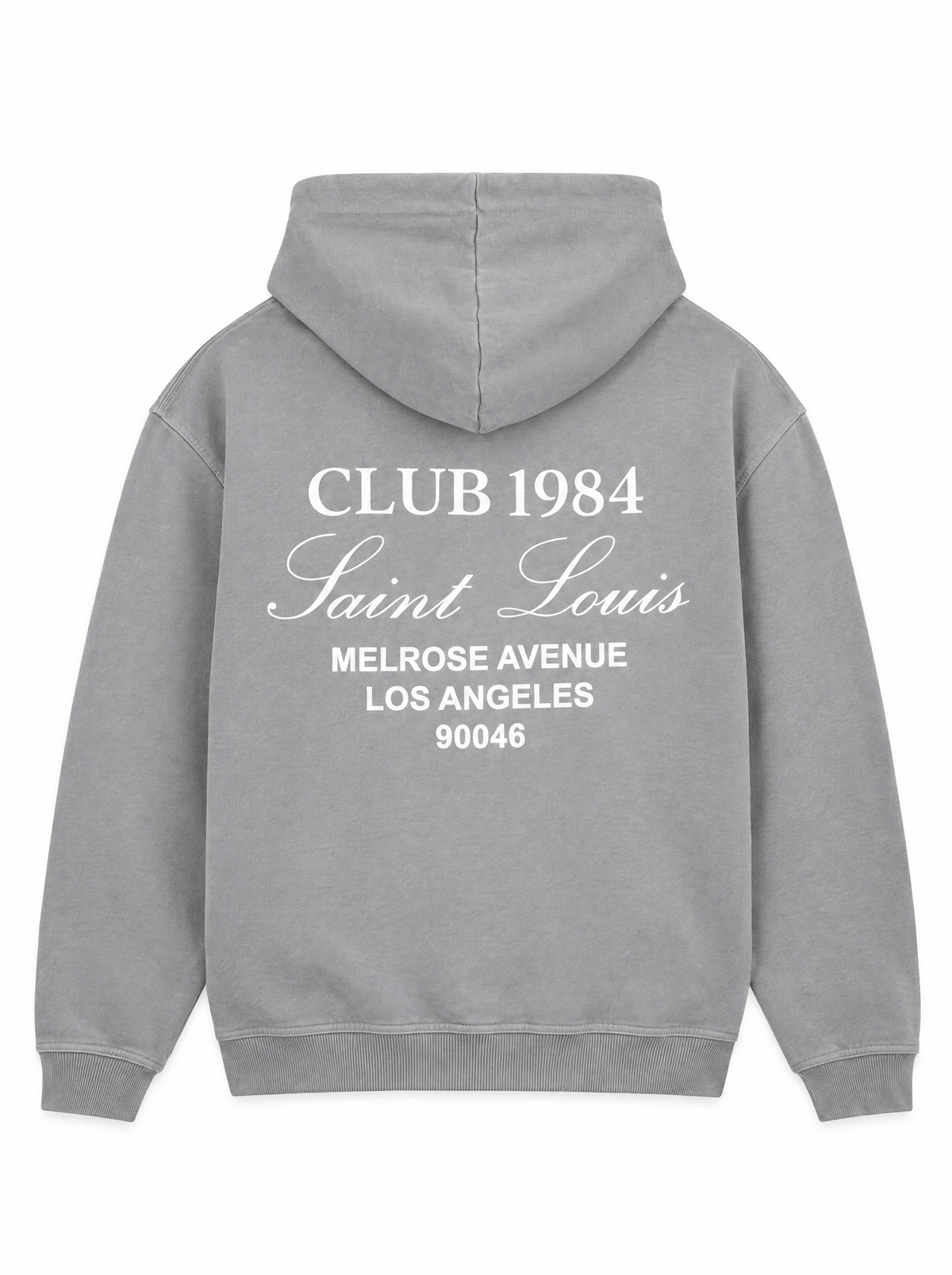 CLUB 1984. Melrose 1984 Hoodie - Washed Light Grey Hoodie