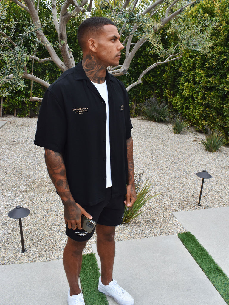 CLUB 1984. Melrose 1984 Shirt - Black/Tan Shirt