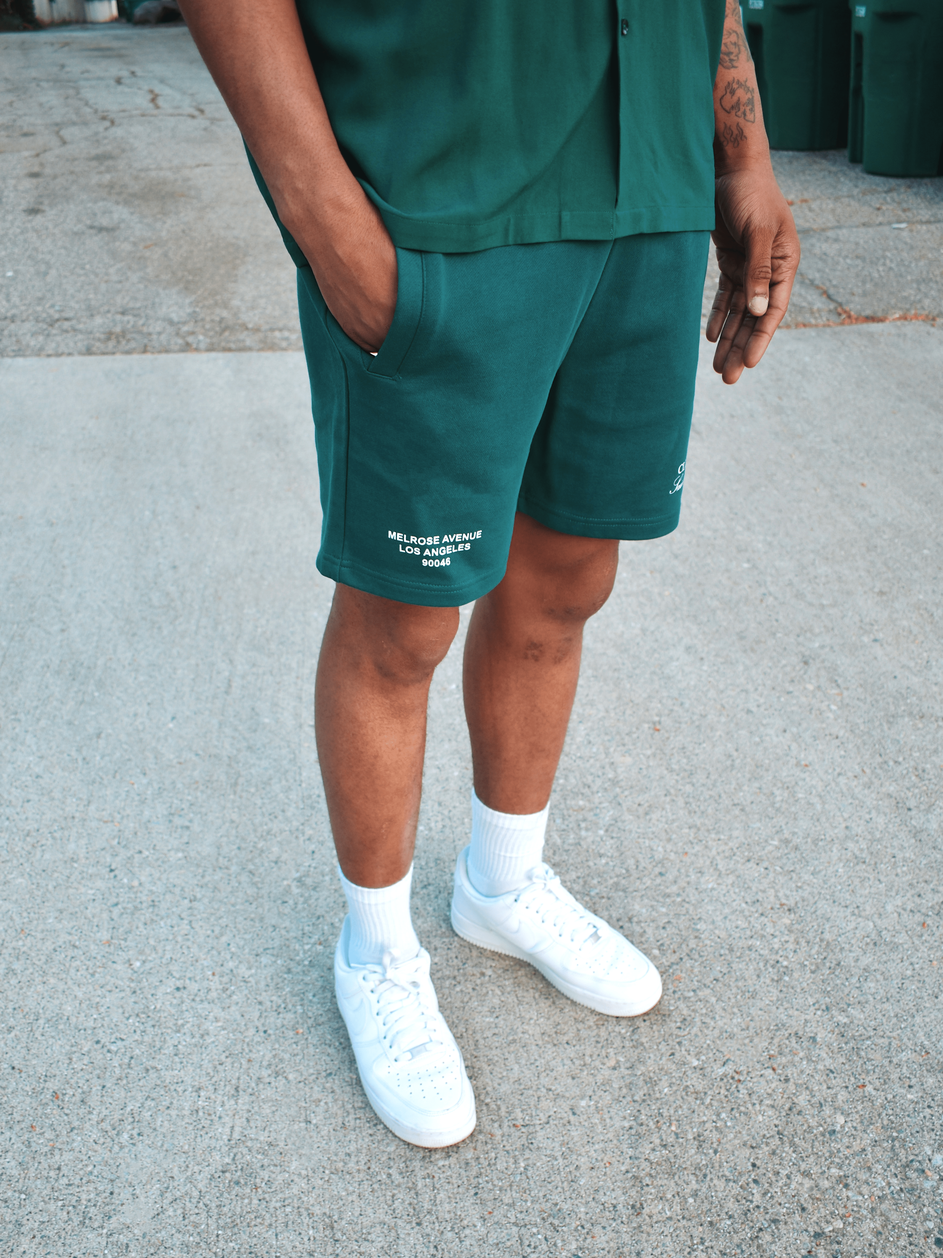 CLUB 1984. Melrose 1984 Shorts - Forrest Green shorts