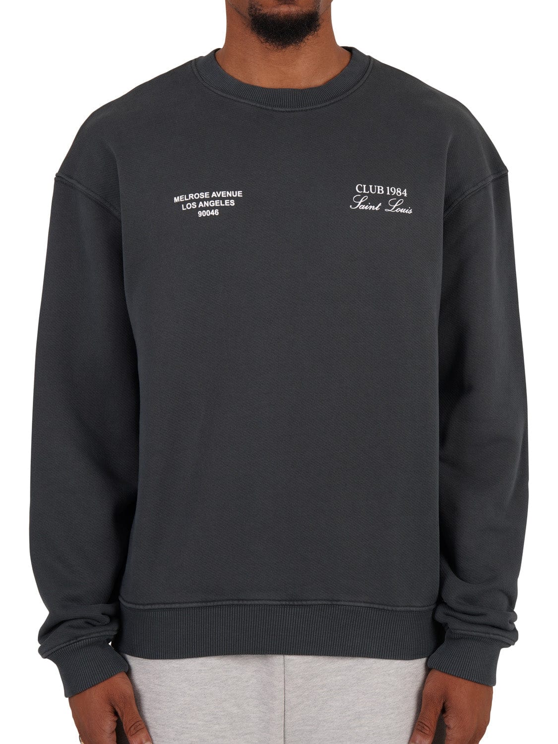 CLUB 1984. Melrose 1984 Sweatshirt - Washed Grey Sweatshirt