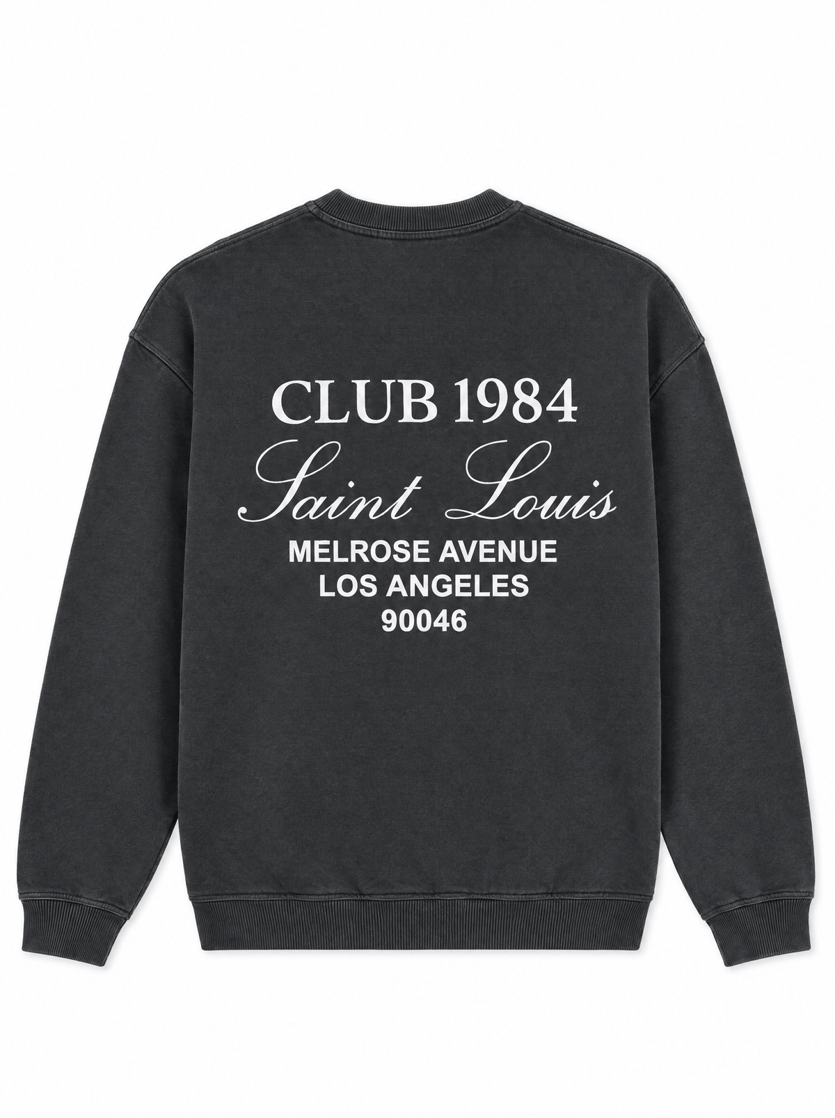 CLUB 1984. Melrose 1984 Sweatshirt - Washed Grey Sweatshirt