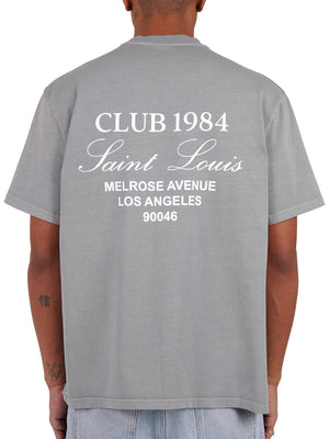 CLUB 1984. Melrose 1984 T-shirt - Washed Light Grey T-Shirt