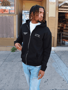 CLUB 1984. Melrose 1984 Zip Hoodie - Black Hoodie