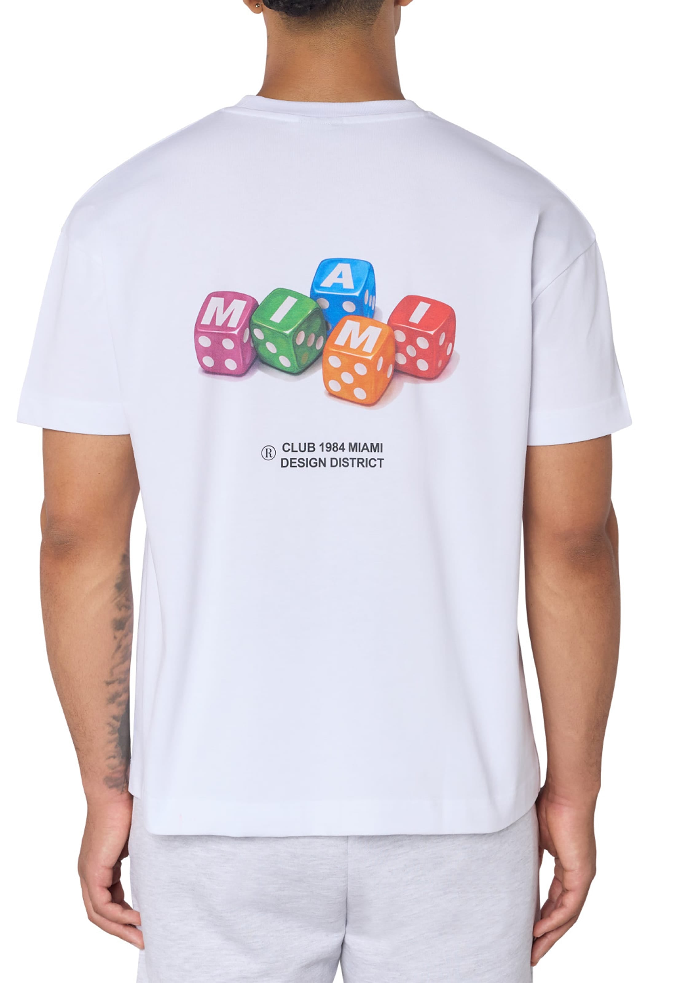 CLUB 1984. Miami High Roller T-shirt - White T-Shirt