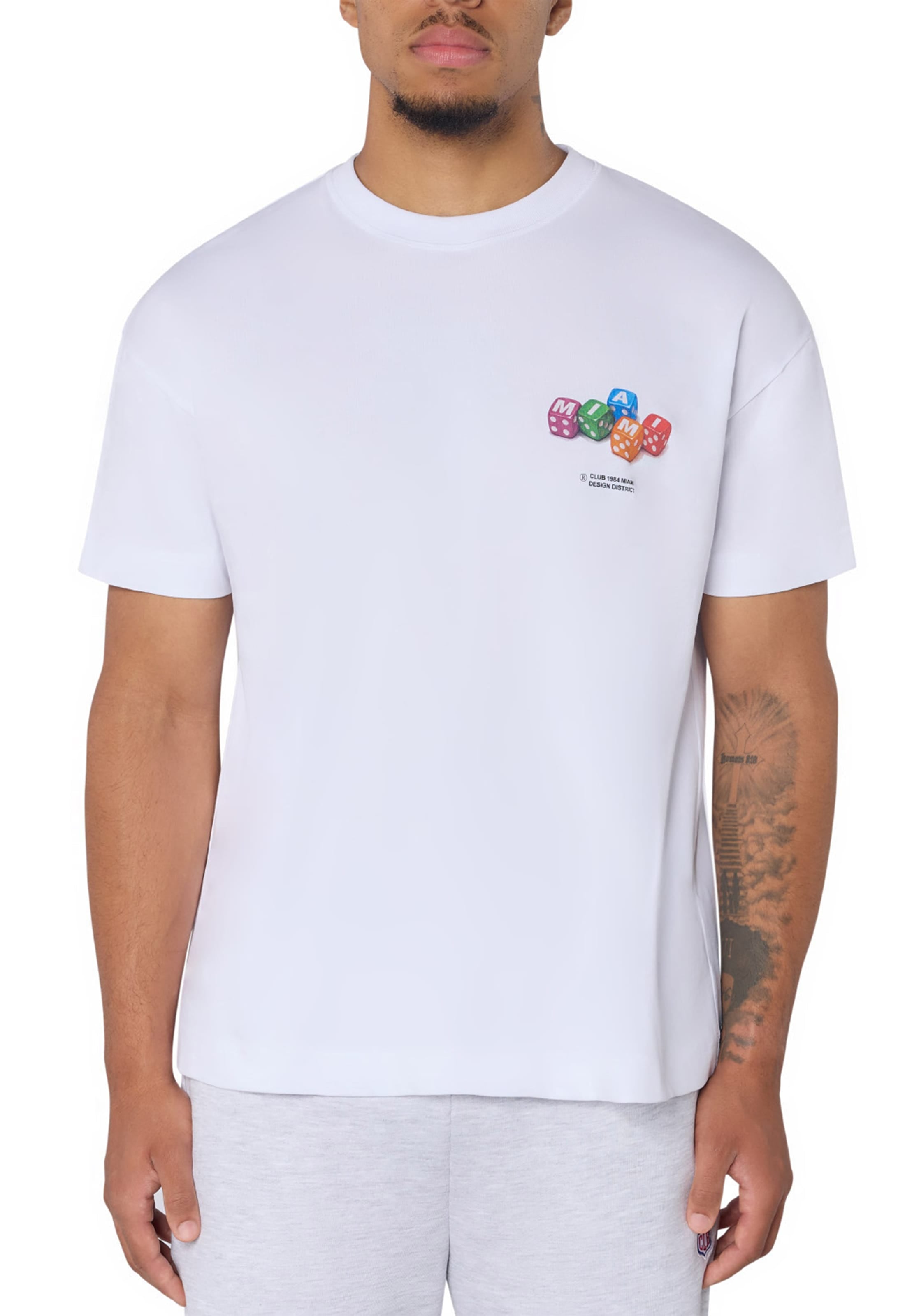 CLUB 1984. Miami High Roller T-shirt - White T-Shirt