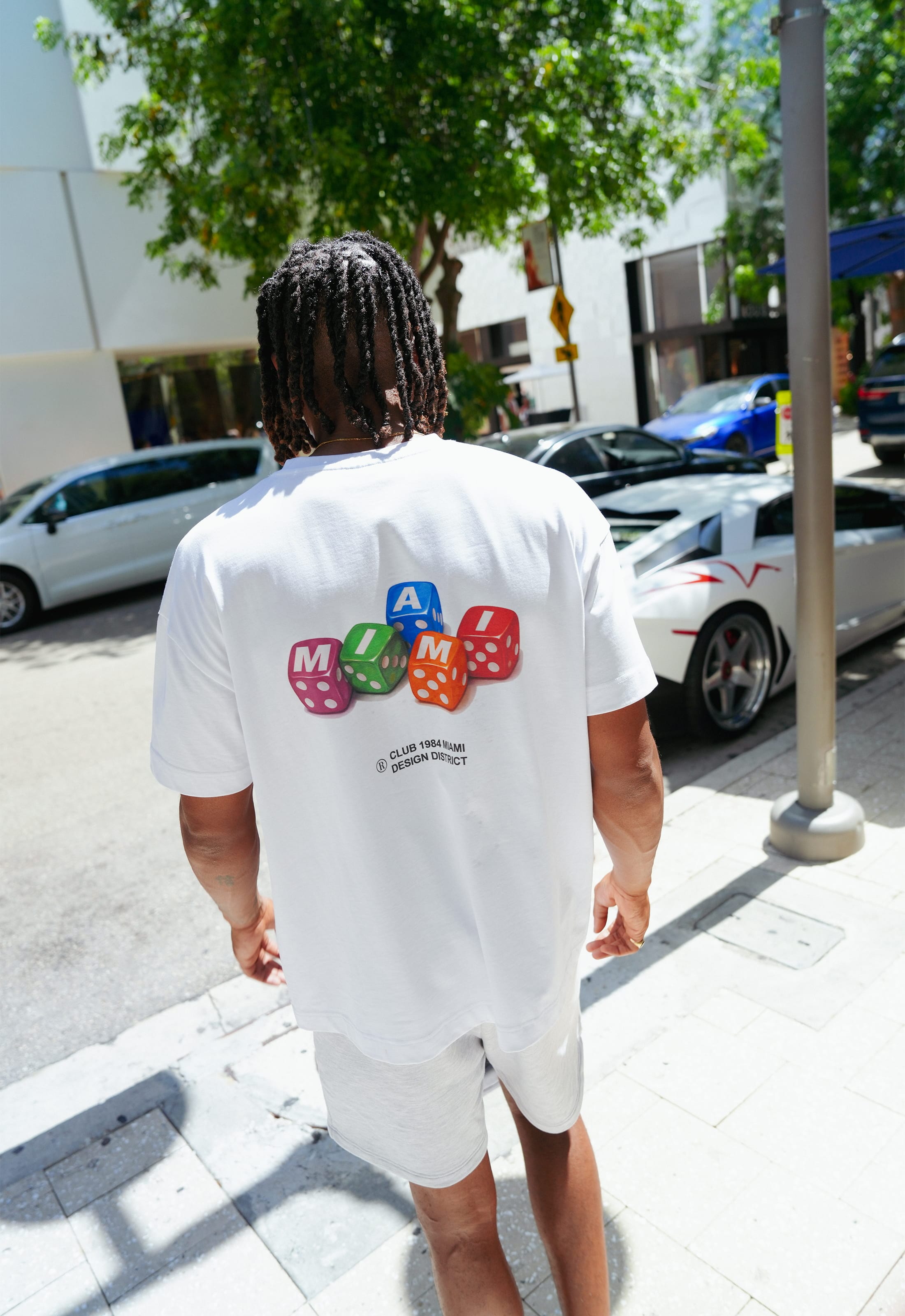 CLUB 1984. Miami High Roller T-shirt - White T-Shirt