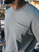 CLUB 1984. Monaco Script Pocket LS T-shirt - Washed Light Grey T-Shirt