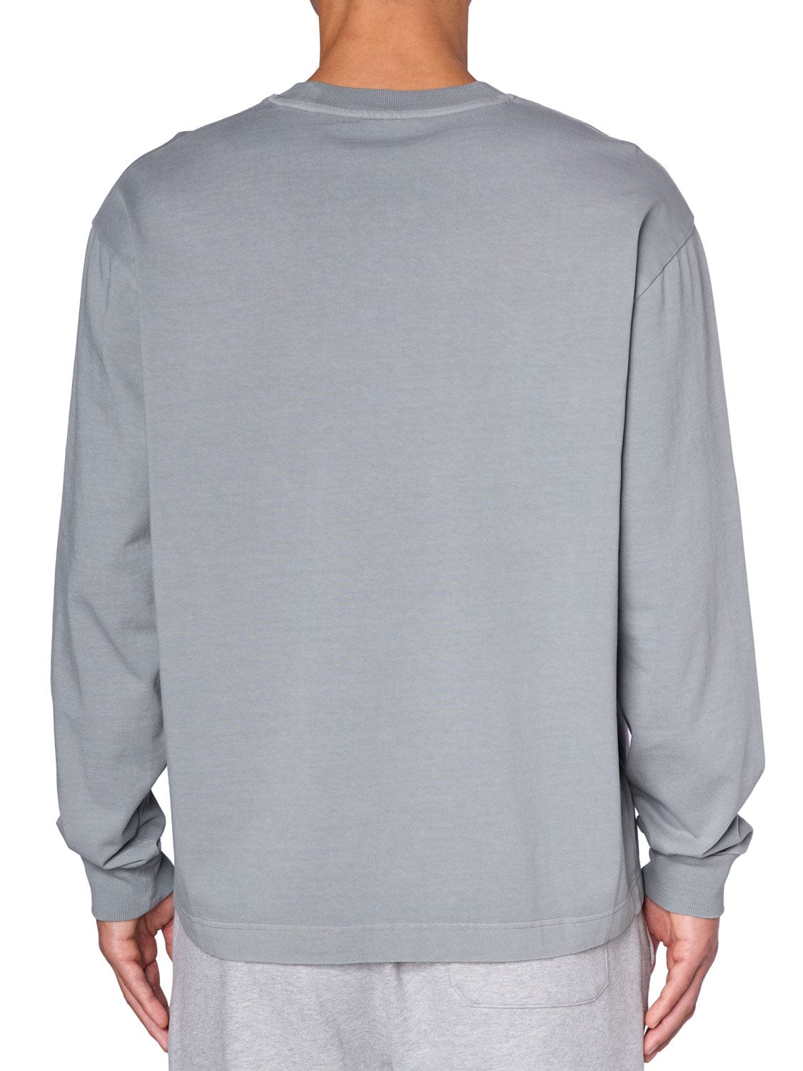 CLUB 1984. Monaco Script Pocket LS T-shirt - Washed Light Grey T-Shirt