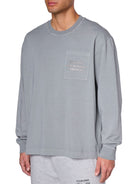 CLUB 1984. Monaco Script Pocket LS T-shirt - Washed Light Grey T-Shirt