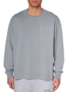 CLUB 1984. Monaco Script Pocket LS T-shirt - Washed Light Grey T-Shirt