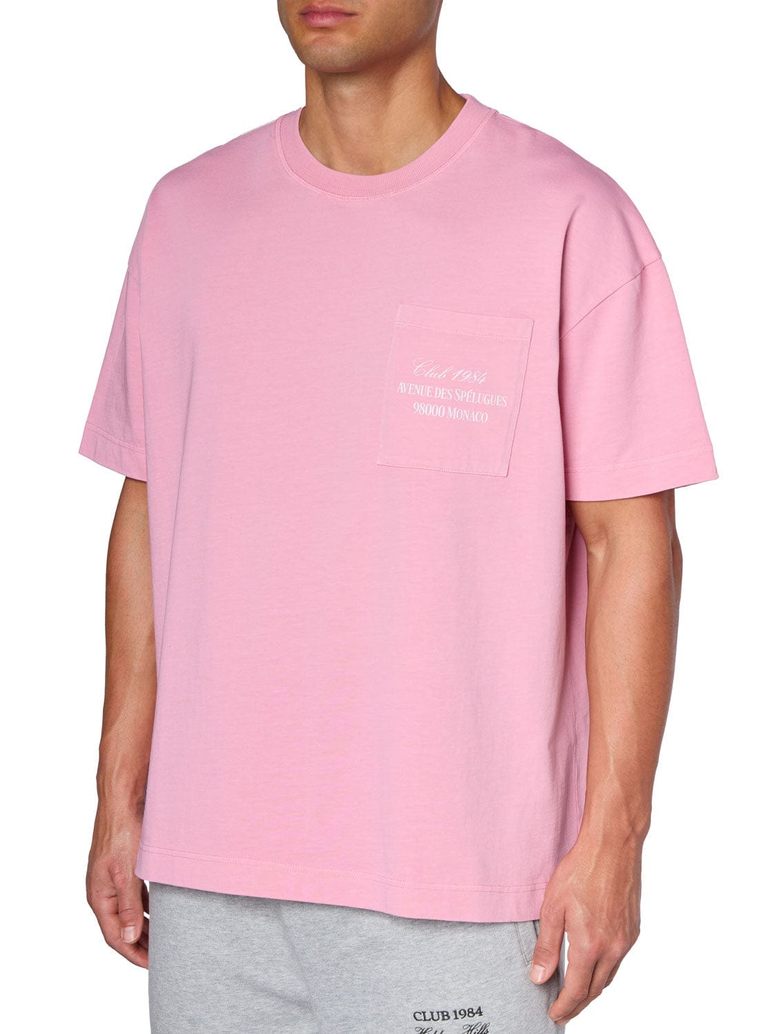 CLUB 1984. Monaco Script Pocket T-shirt - Pink T-Shirt