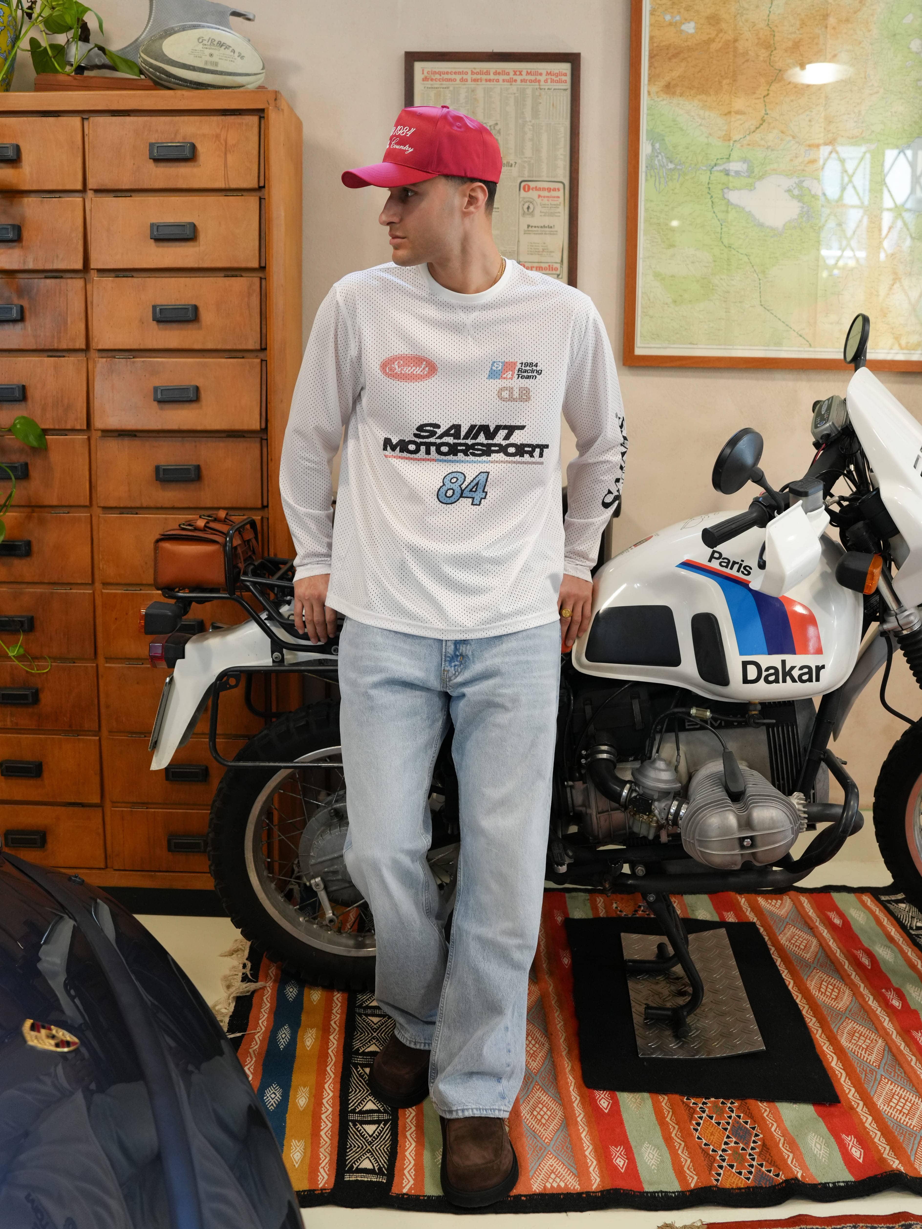 Motorsport Mesh LS T-shirt - White – CLUB 1984
