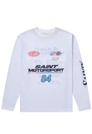 CLUB 1984. Motorsport Mesh LS T-shirt - White T-Shirt