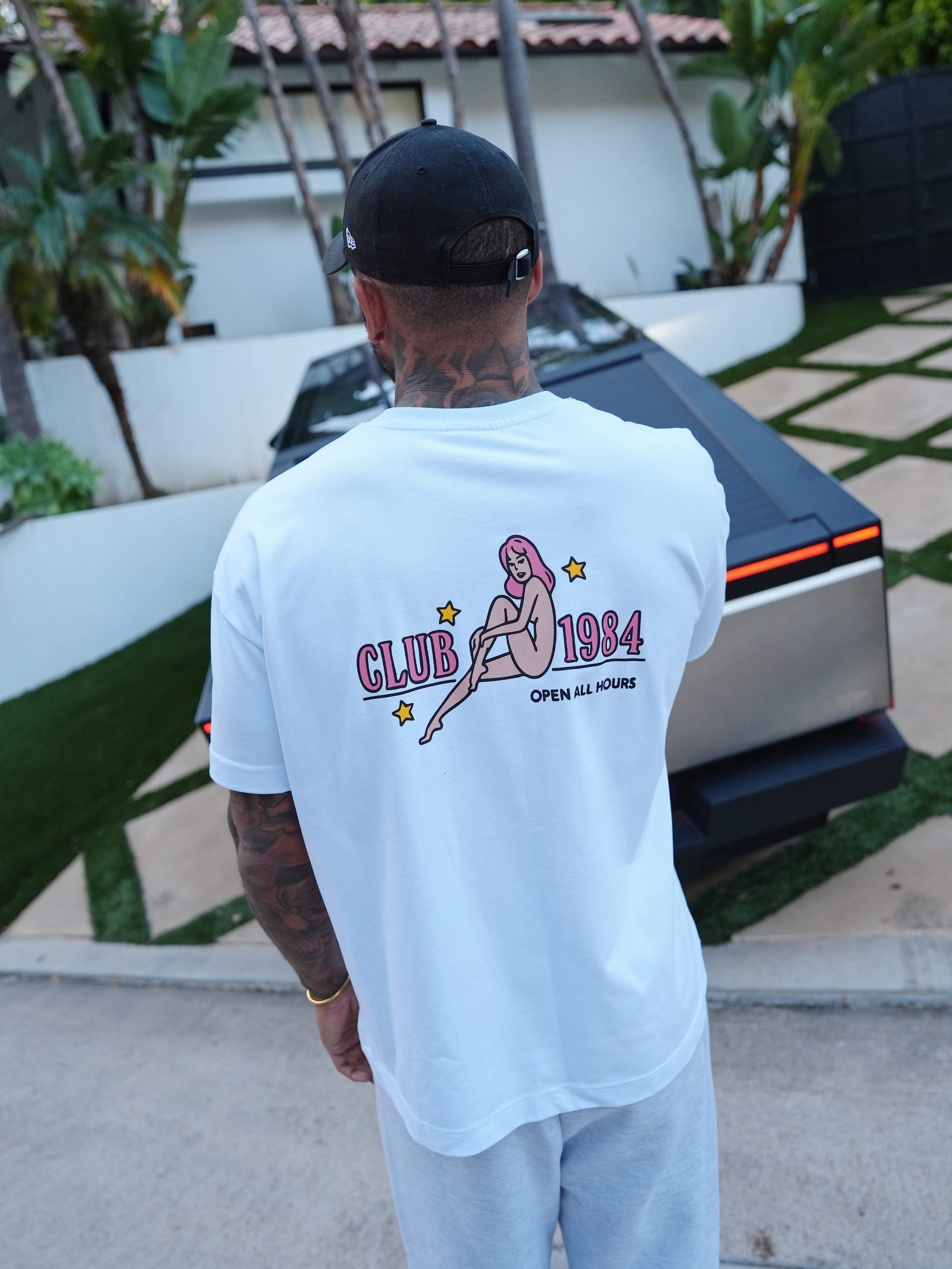 CLUB 1984. Open All Hours T-shirt - White T-Shirt