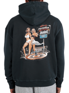 CLUB 1984. Paradise Hotel Hoodie - Washed Black Hoodie