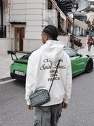 CLUB 1984. Patron Script Hoodie - Off White Hoodie