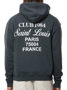 CLUB 1984. Patron Script Hoodie - Washed Grey Hoodie