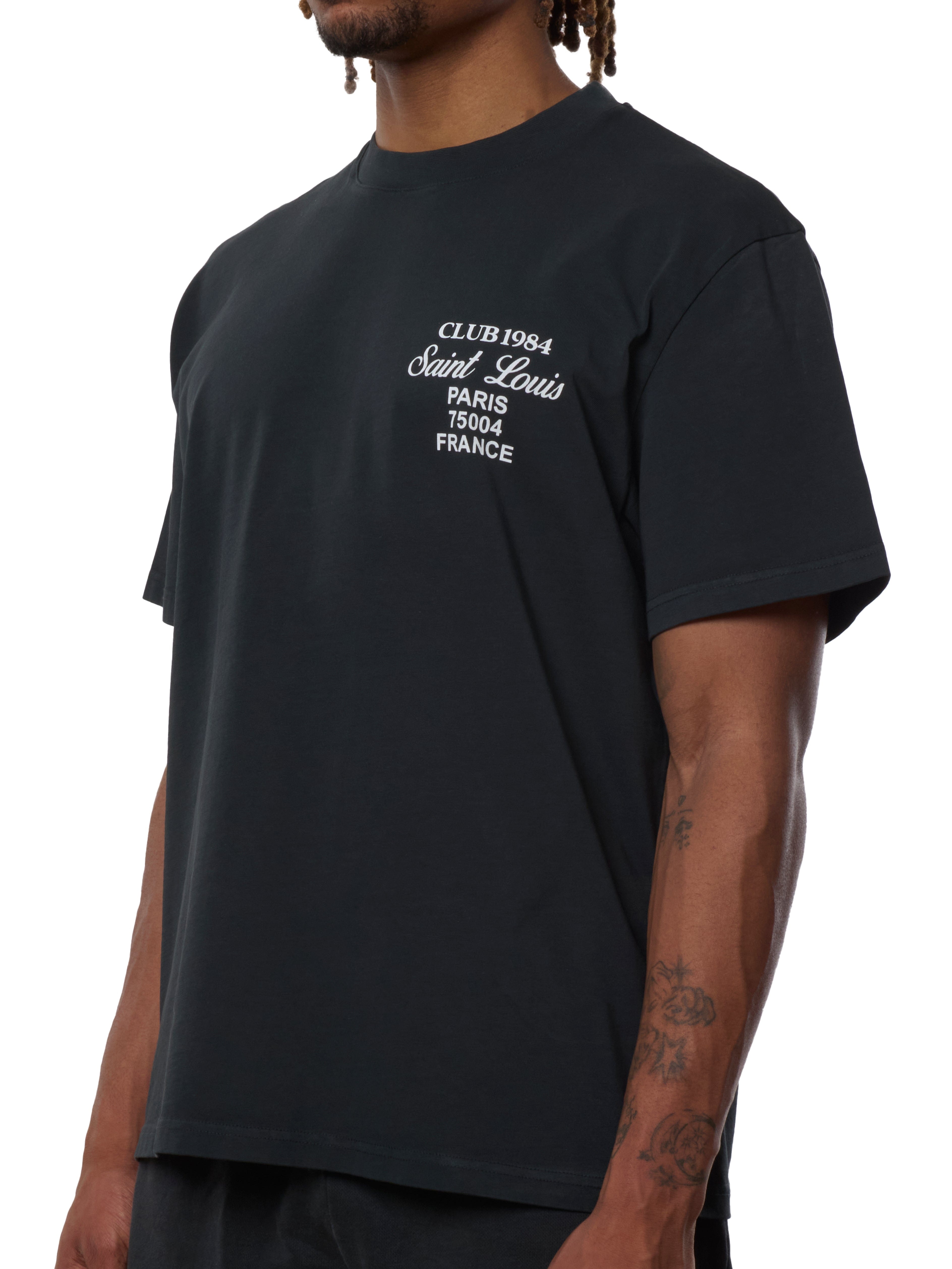 CLUB 1984. Patron Script T-shirt - Washed Black T-Shirt