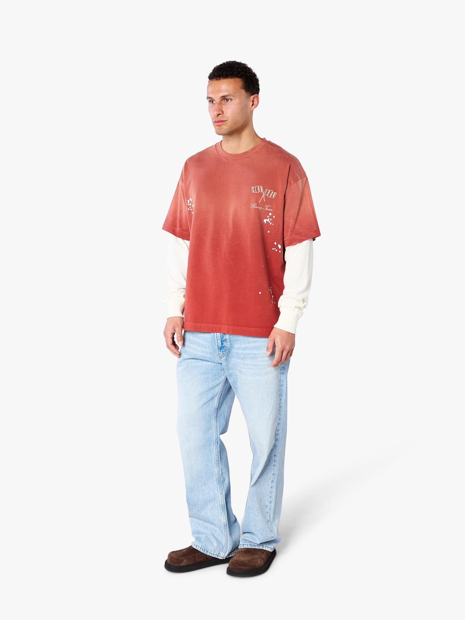 CLUB 1984. Piston LS T-shirt - Washed Orange T-Shirt