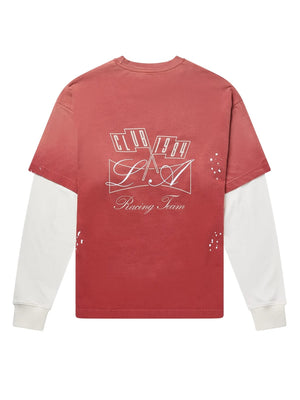 CLUB 1984. Piston LS T-shirt - Washed Orange T-Shirt
