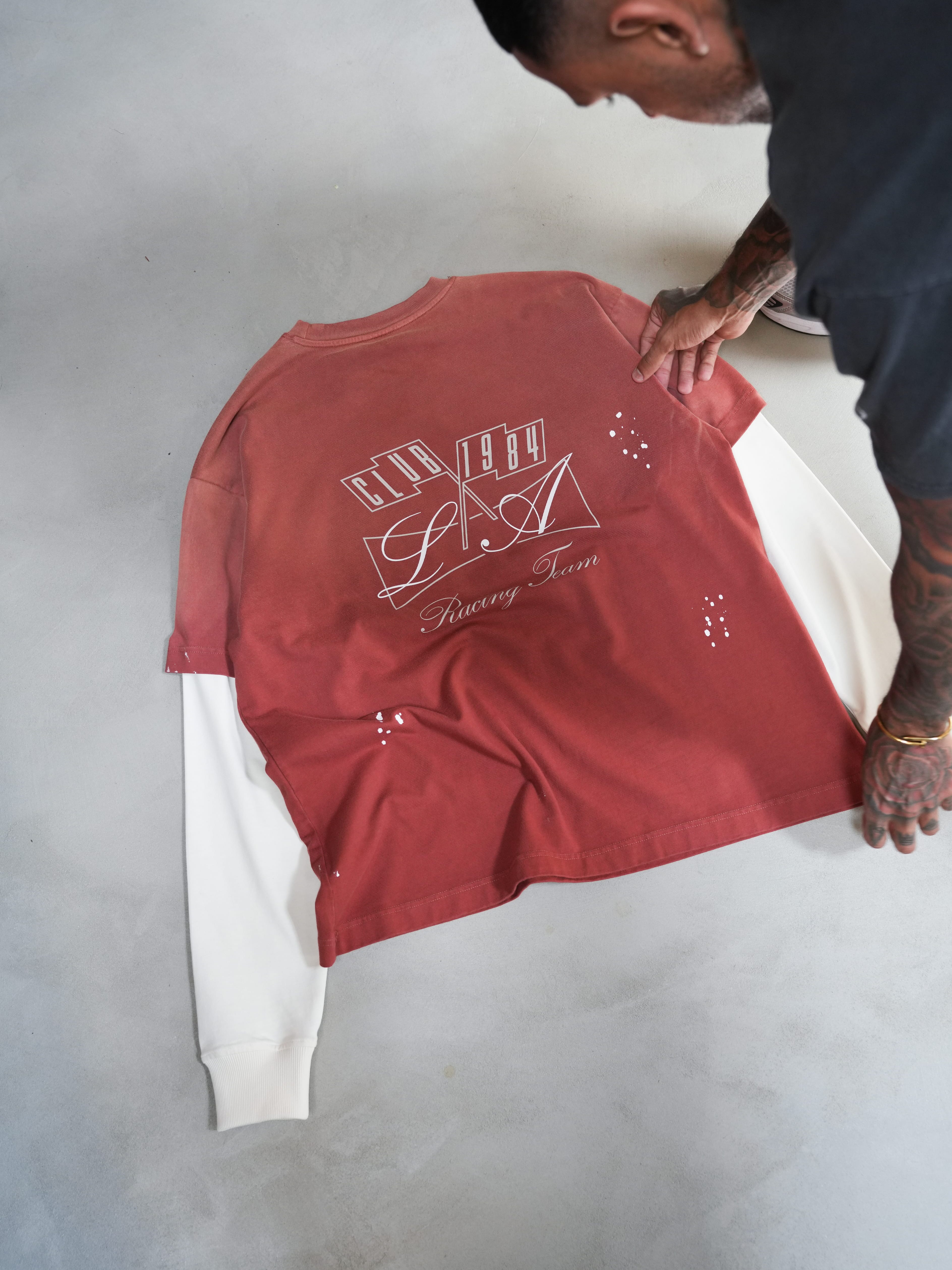 CLUB 1984. Piston LS T-shirt - Washed Orange T-Shirt