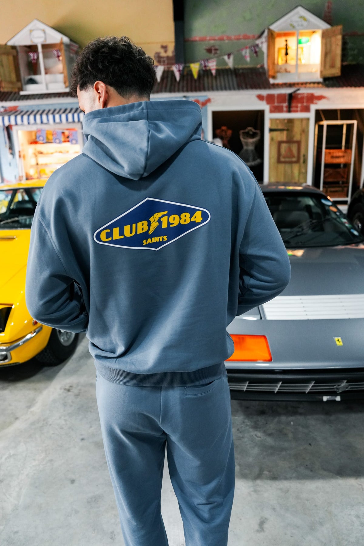 CLUB 1984. Pitstop Hoodie - Slate Blue Hoodie