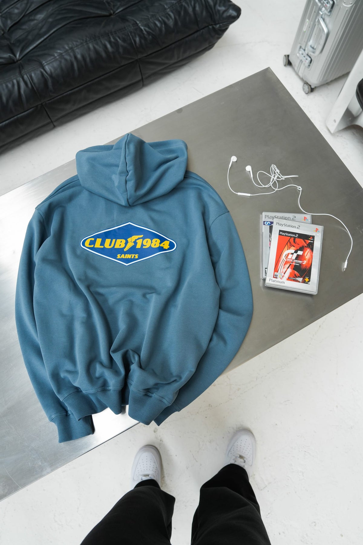 CLUB 1984. Pitstop Hoodie - Slate Blue Hoodie