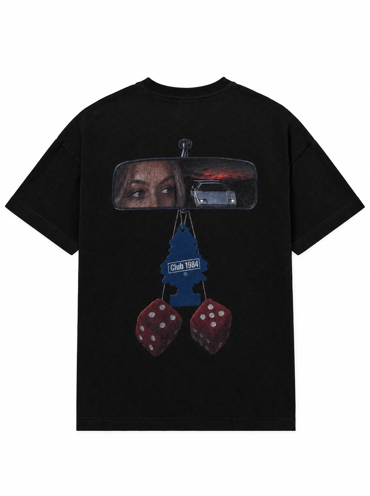 CLUB 1984. Rear View T-shirt - Black T-Shirt