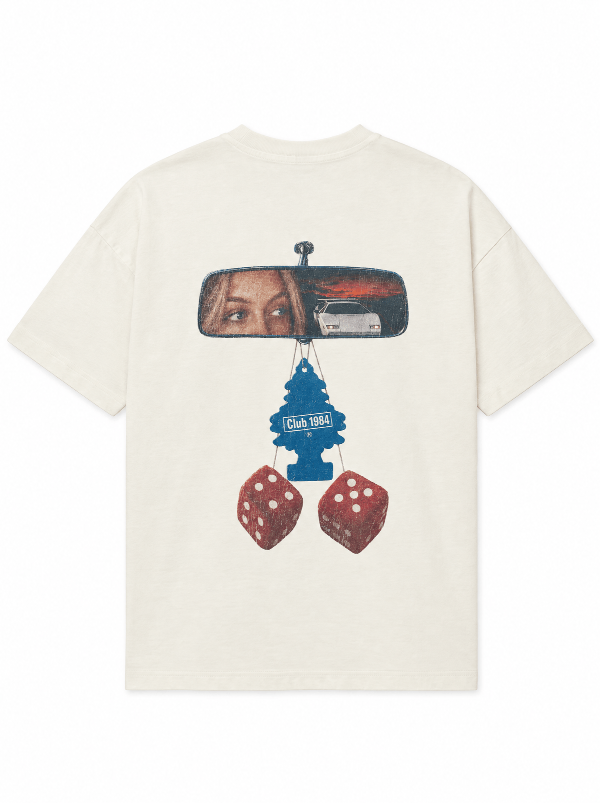 CLUB 1984. Rear View T-shirt - Off White T-Shirt