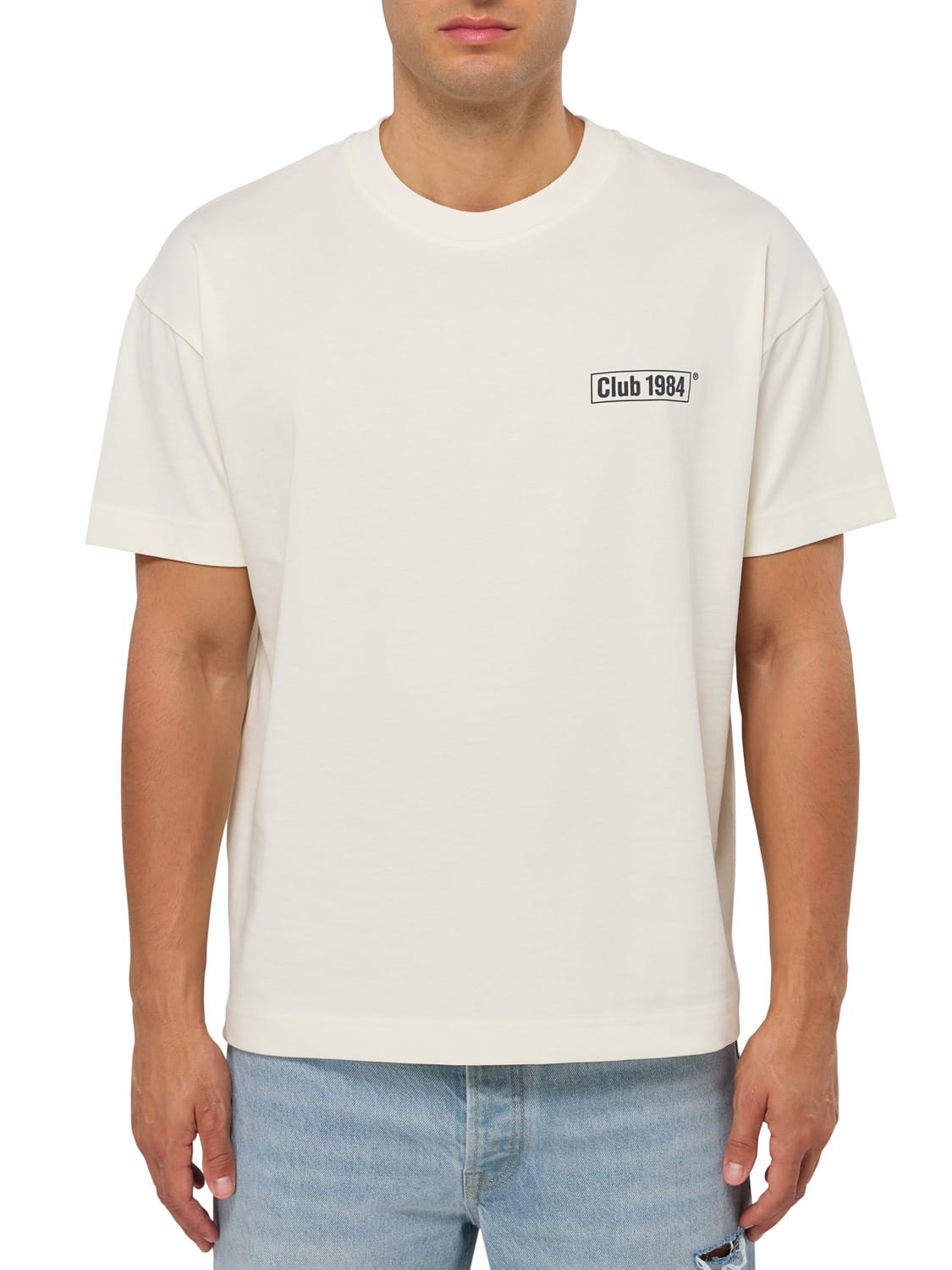CLUB 1984. Rear View T-shirt - Off White T-Shirt